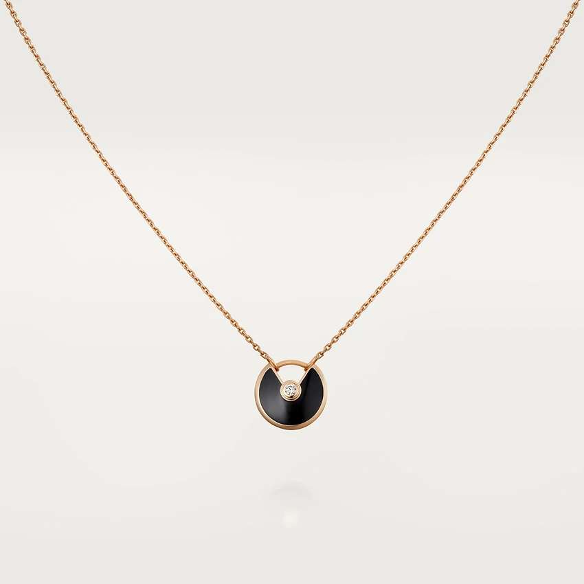 [Royal Jewellery]AMULETTE ROSE GOLD ONYX NECKLACE