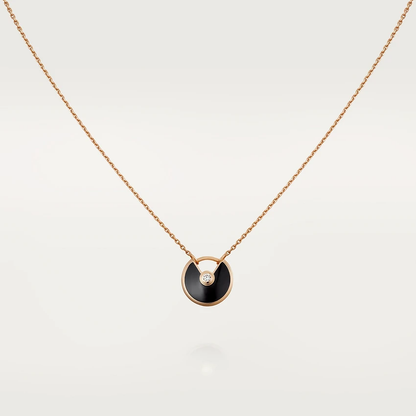 [Royal Jewellery]AMULETTE ROSE GOLD ONYX NECKLACE