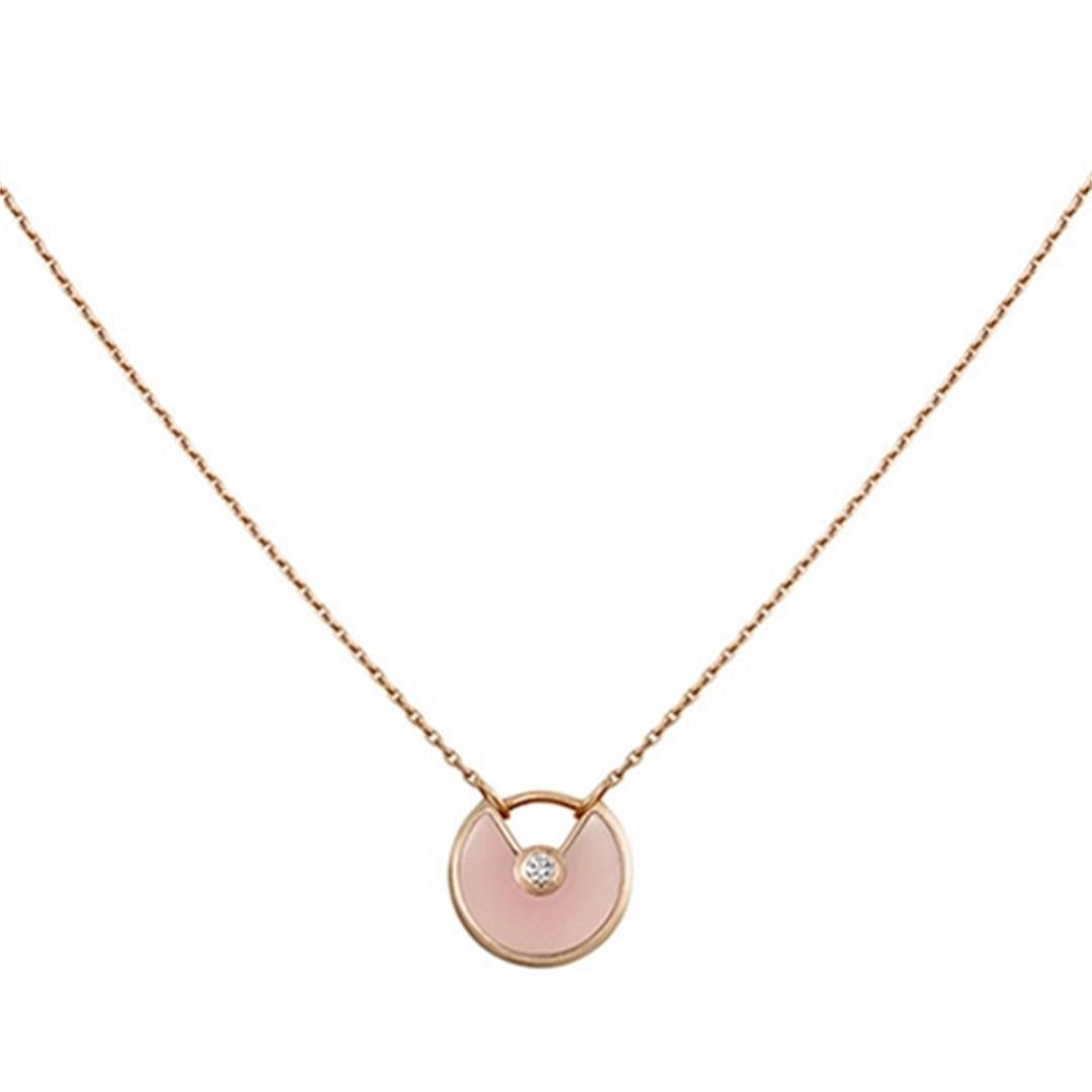 [Royal Jewellery]AMULETTE ROSE GOLD PINK MOP NECKLACE