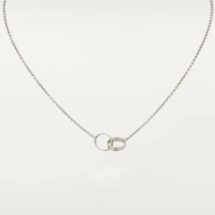 [Royal Jewellery]LOVE NECKLACE PINK GOLD AND SILVER