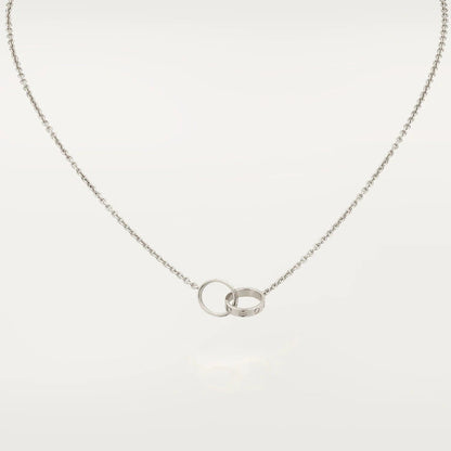 [Royal Jewellery]LOVE NECKLACE PINK GOLD AND SILVER