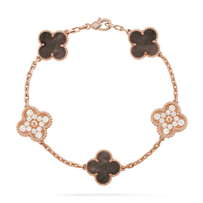 [Royal Jewellery] CLOVER 5 MOTIF GRAY MOP BRACELET COLLECTION