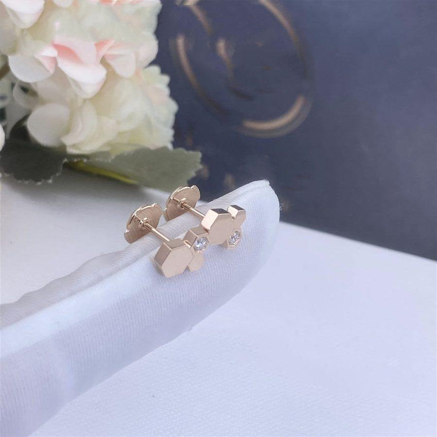 [Royal Jewellery]BEE LOVE PINK GOLD DIAMOND EARRINGS
