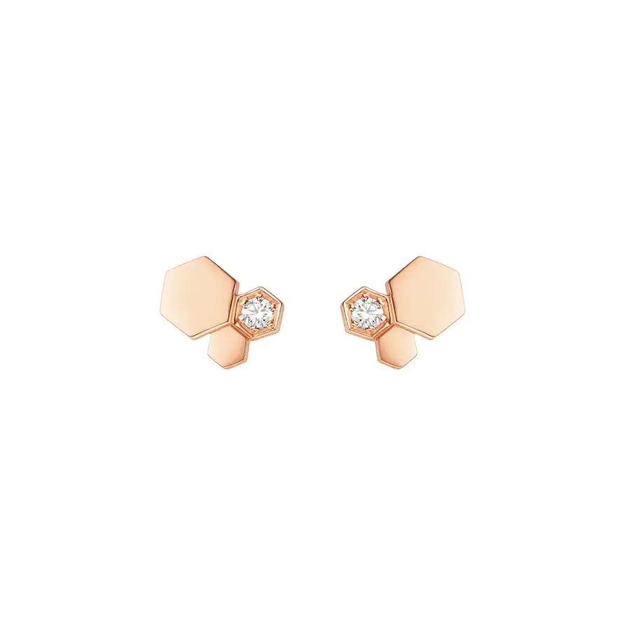 [Royal Jewellery]BEE LOVE PINK GOLD DIAMOND EARRINGS