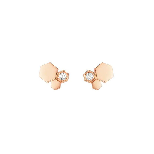 [Royal Jewellery]BEE LOVE PINK GOLD DIAMOND EARRINGS