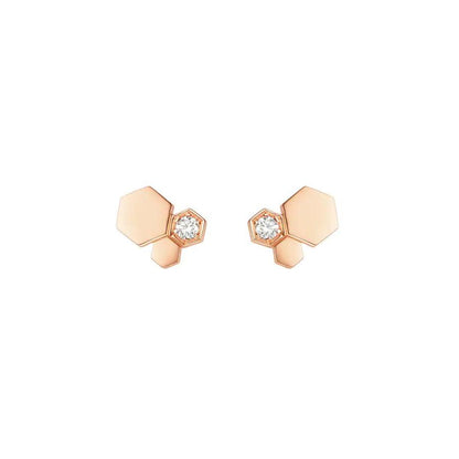 [Royal Jewellery]BEE LOVE PINK GOLD DIAMOND EARRINGS
