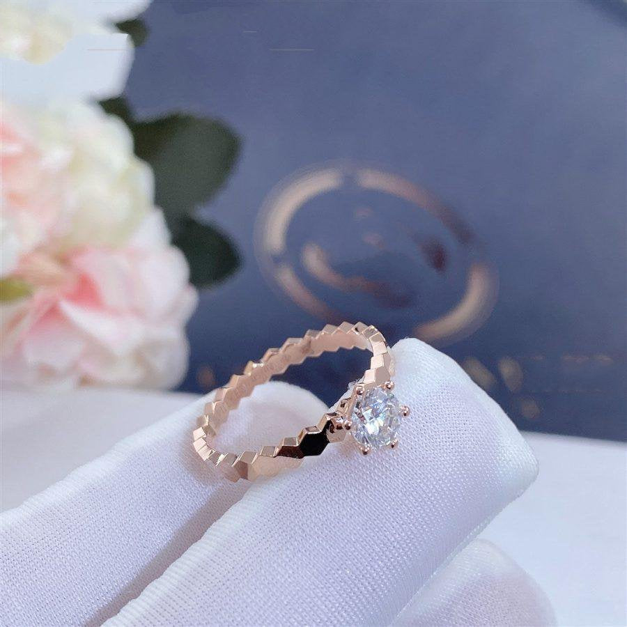 [Royal Jewellery]BEE LOVE RING PINK GOLD 1 DIAMOND