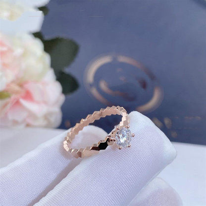 [Royal Jewellery]BEE LOVE RING PINK GOLD 1 DIAMOND