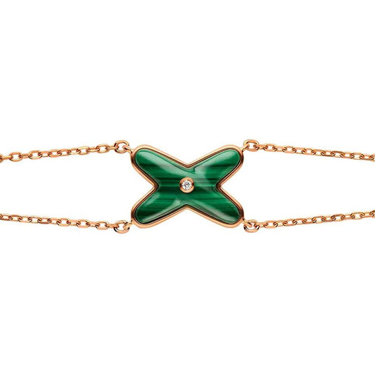 [Royal Jewellery]JEUX BRACELET MALACHITE PINK GOLD 1 DIAMOND