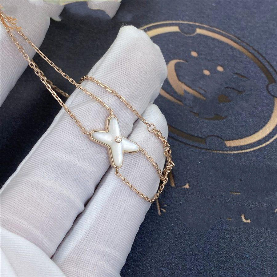 [Royal Jewellery]JEUX BRACELET WHITE MOP PINK GOLD 1 DIAMOND