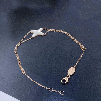 [Royal Jewellery]JEUX BRACELET WHITE MOP PINK GOLD 1 DIAMOND