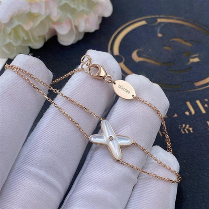 [Royal Jewellery]JEUX BRACELET WHITE MOP PINK GOLD 1 DIAMOND