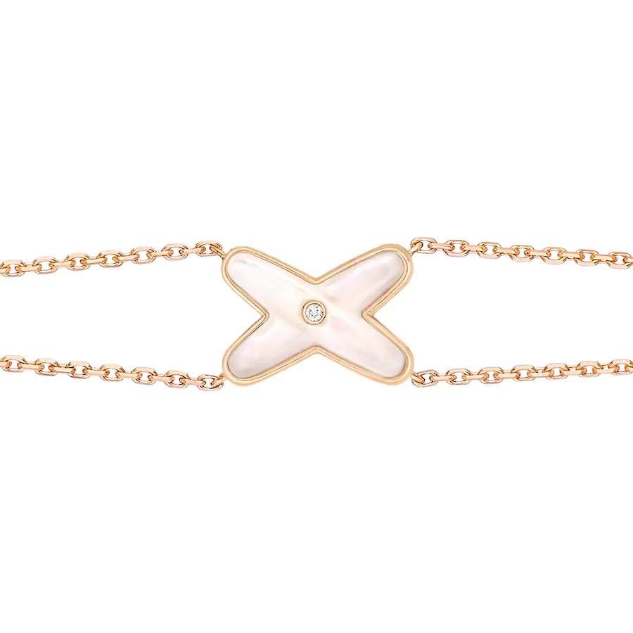 [Royal Jewellery]JEUX BRACELET WHITE MOP PINK GOLD 1 DIAMOND