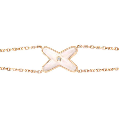 [Royal Jewellery]JEUX BRACELET WHITE MOP PINK GOLD 1 DIAMOND