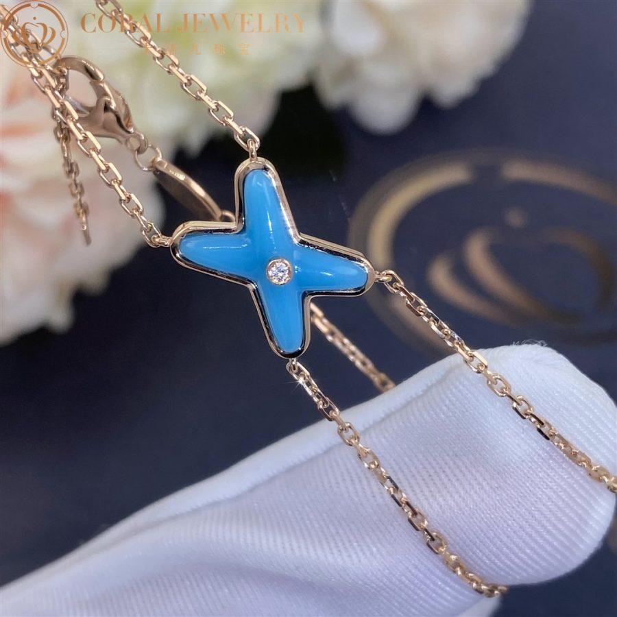 [Royal Jewellery]JEUX BRACELET TURQUOISE PINK GOLD 1 DIAMOND