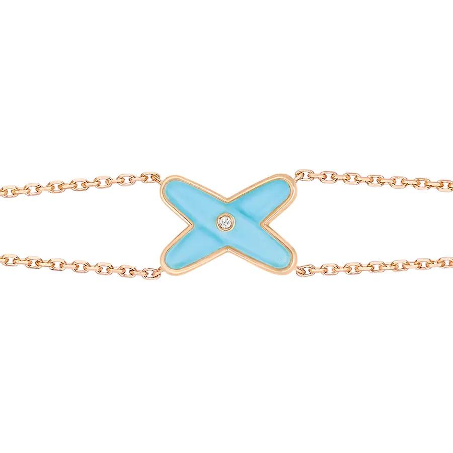 [Royal Jewellery]JEUX BRACELET TURQUOISE PINK GOLD 1 DIAMOND