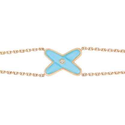[Royal Jewellery]JEUX BRACELET TURQUOISE PINK GOLD 1 DIAMOND