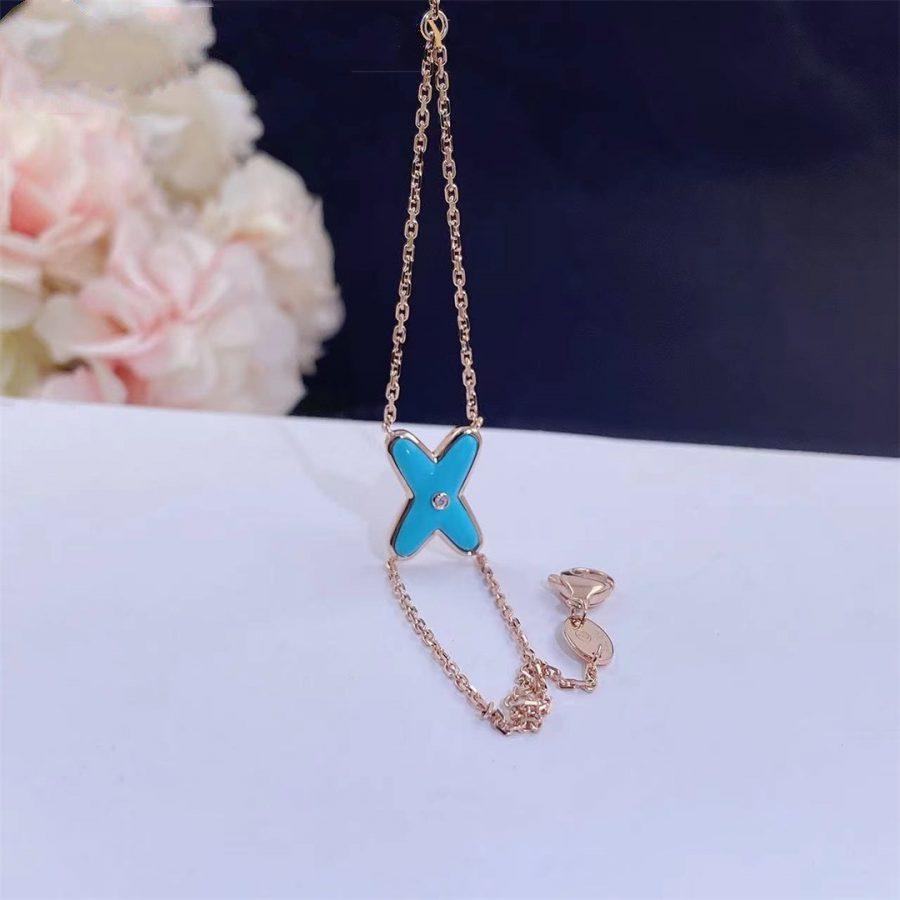 [Royal Jewellery]JEUX BRACELET TURQUOISE PINK GOLD 1 DIAMOND