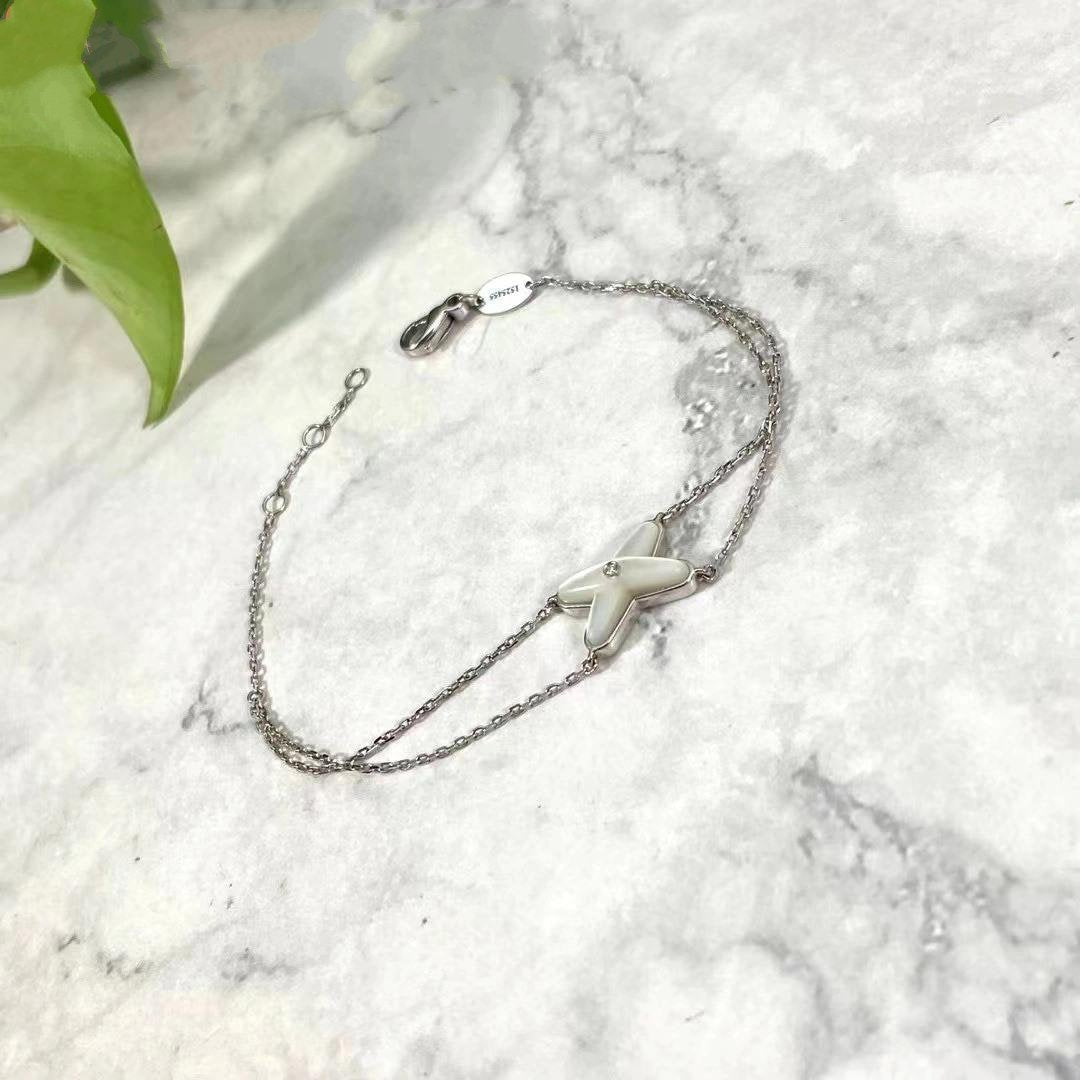 [Royal Jewellery]JEUX BRACELET WHITE MOP SILVER 1 DIAMOND