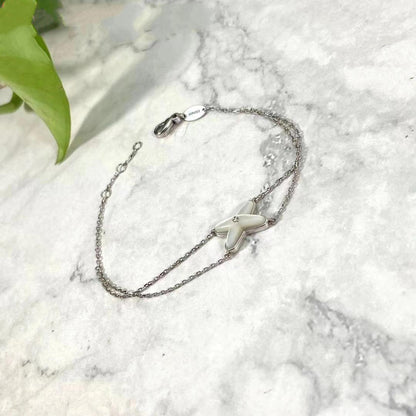[Royal Jewellery]JEUX BRACELET WHITE MOP SILVER 1 DIAMOND