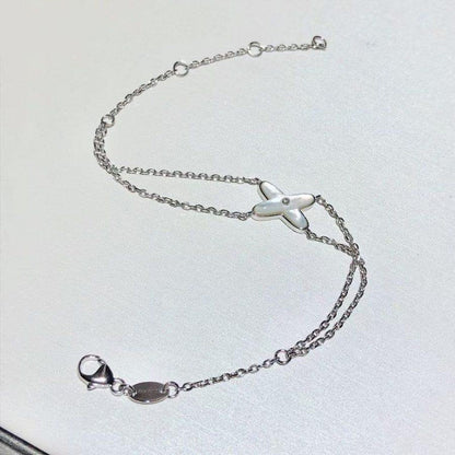 [Royal Jewellery]JEUX BRACELET WHITE MOP SILVER 1 DIAMOND