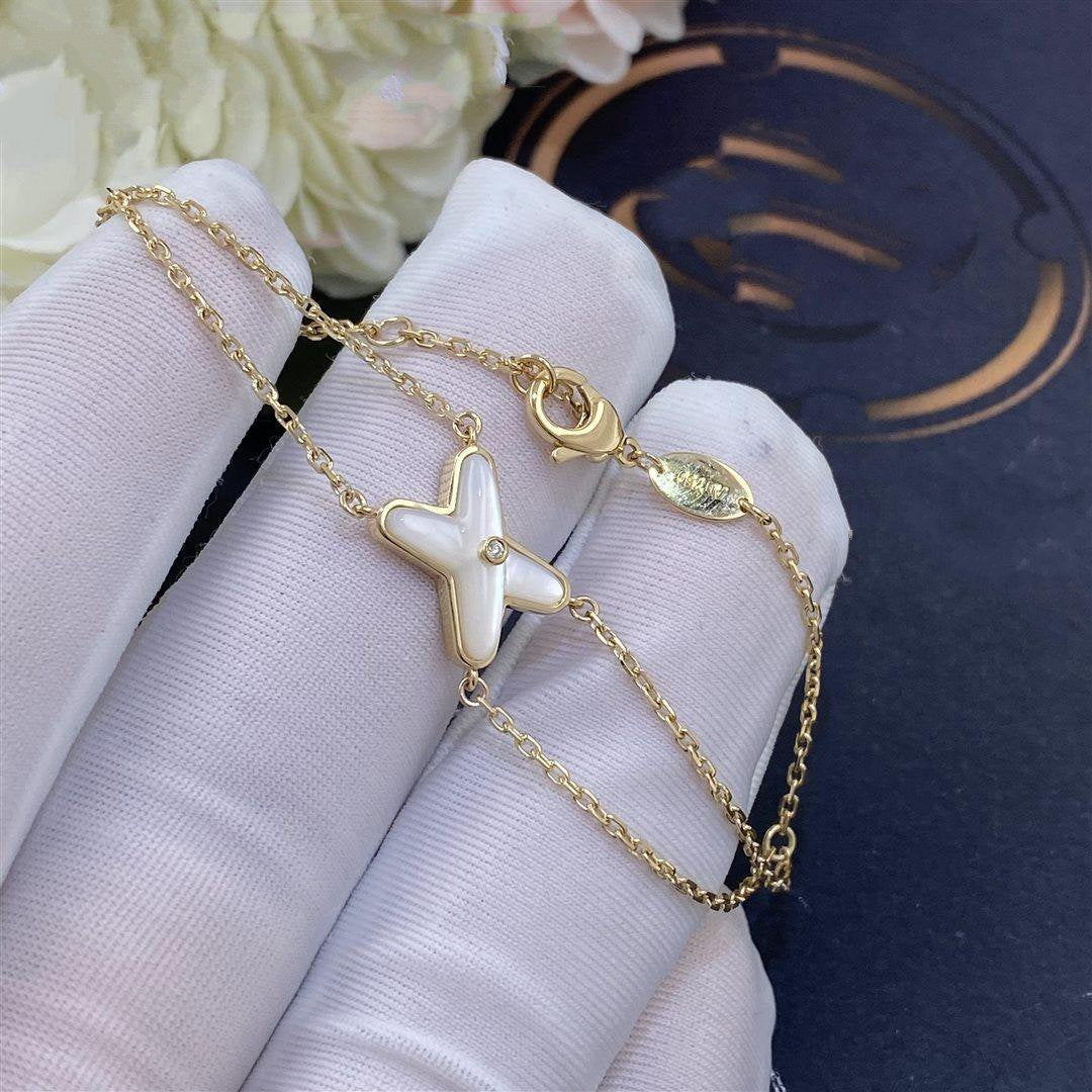 [Royal Jewellery]JEUX BRACELET WHITE MOP GOLD 1 DIAMOND