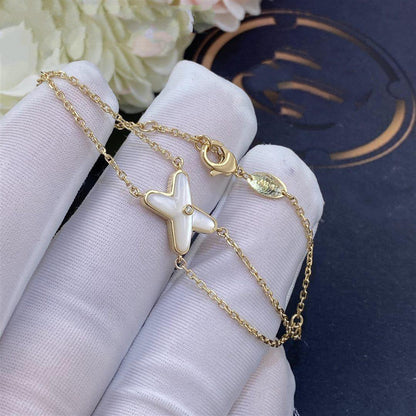 [Royal Jewellery]JEUX BRACELET WHITE MOP GOLD 1 DIAMOND