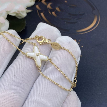 [Royal Jewellery]JEUX BRACELET WHITE MOP GOLD 1 DIAMOND
