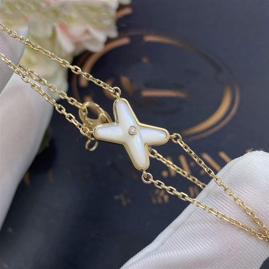 [Royal Jewellery]JEUX BRACELET WHITE MOP GOLD 1 DIAMOND
