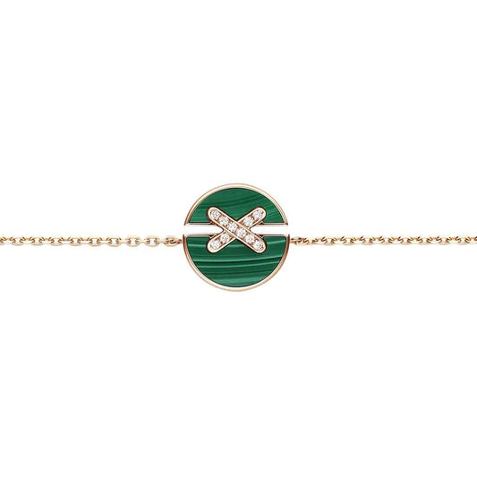 [Royal Jewellery]JEUX DE BRACELET MALACHITE PINK GOLD DIAMONDS
