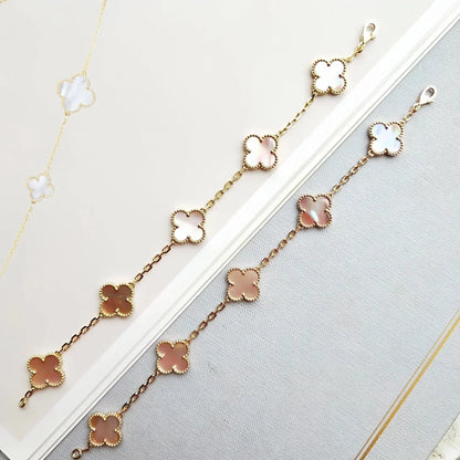 [Royal Jewellery] CLOVER 5 MOTIFS  PINK MOP BRACELET COLLECTION