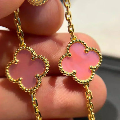 [Royal Jewellery] CLOVER 5 MOTIFS  PINK MOP BRACELET COLLECTION