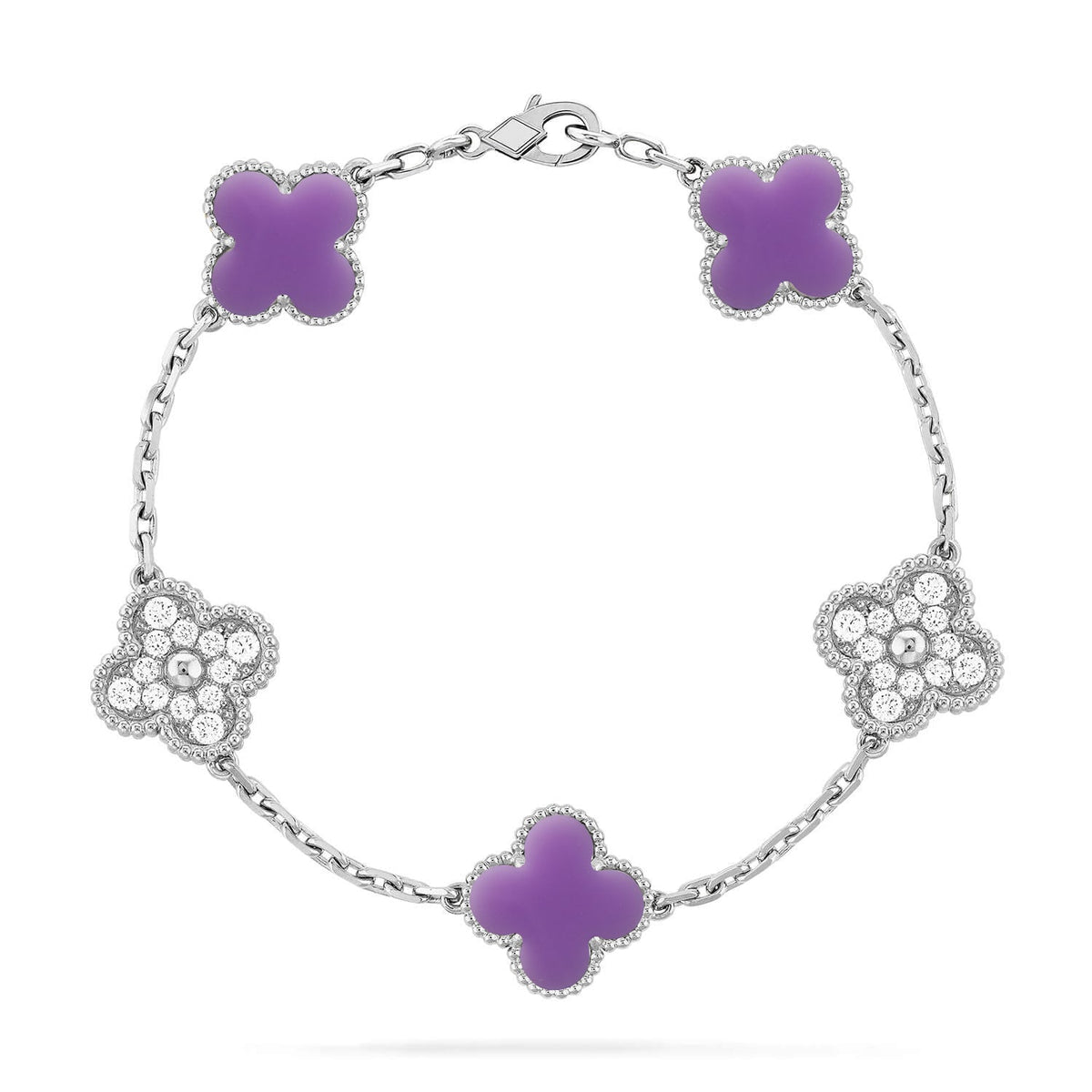 [Royal]CLOVER 5 MOTIF LIGHT PURPLE BRACELET COLLECTION