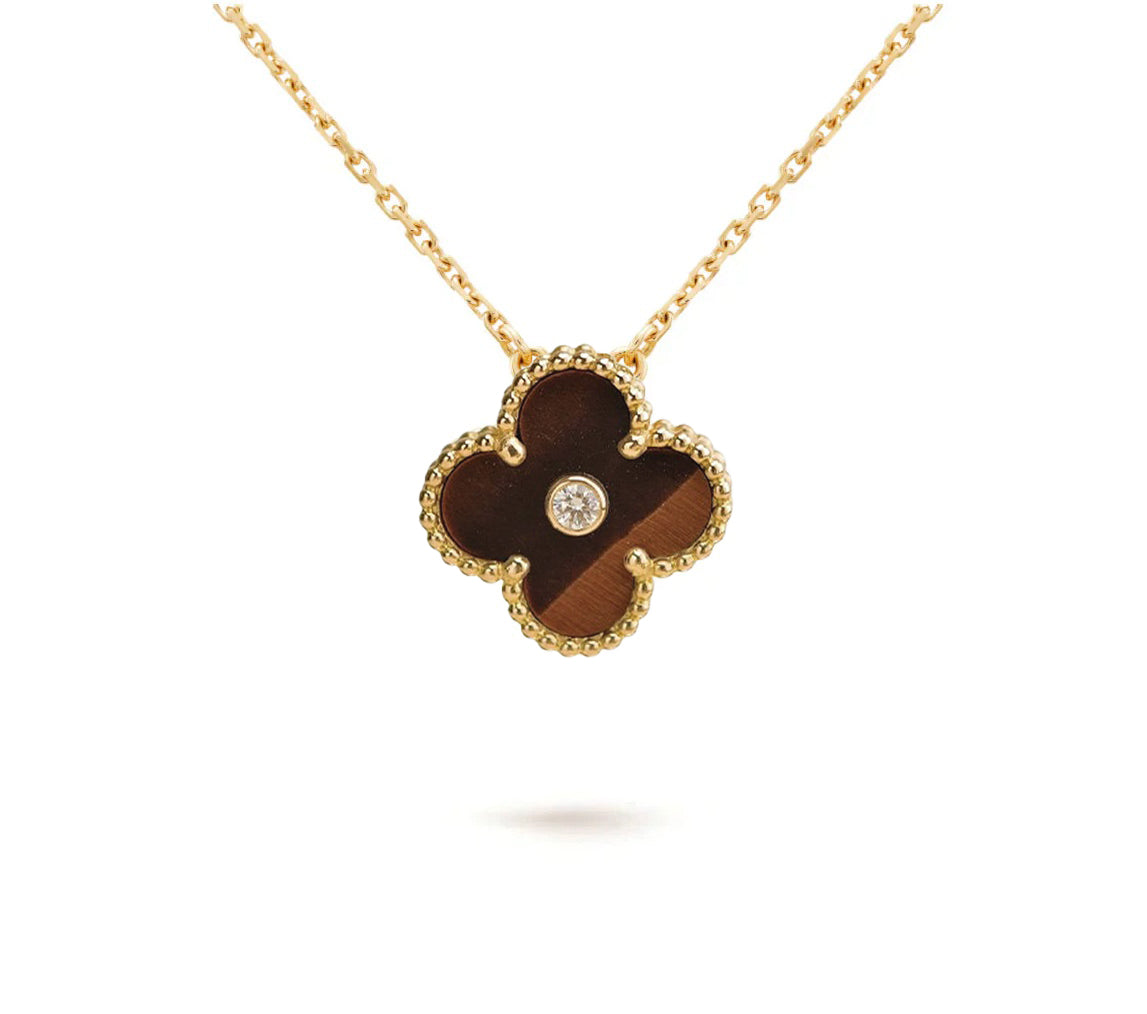 [Royal]CLOVER 15MM DIAMOND SINGLE FLOWER NECKLACE COLLECTION