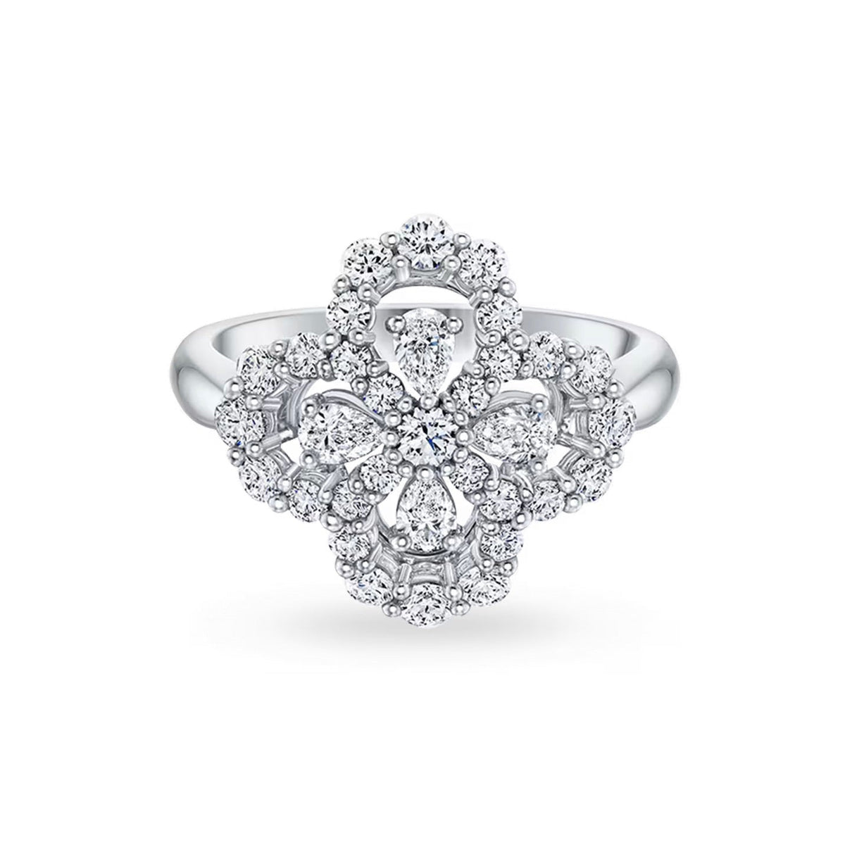 [Royal Jewellery]LOOP RING FULL MOTIF DIAMOND 16MM SILVE