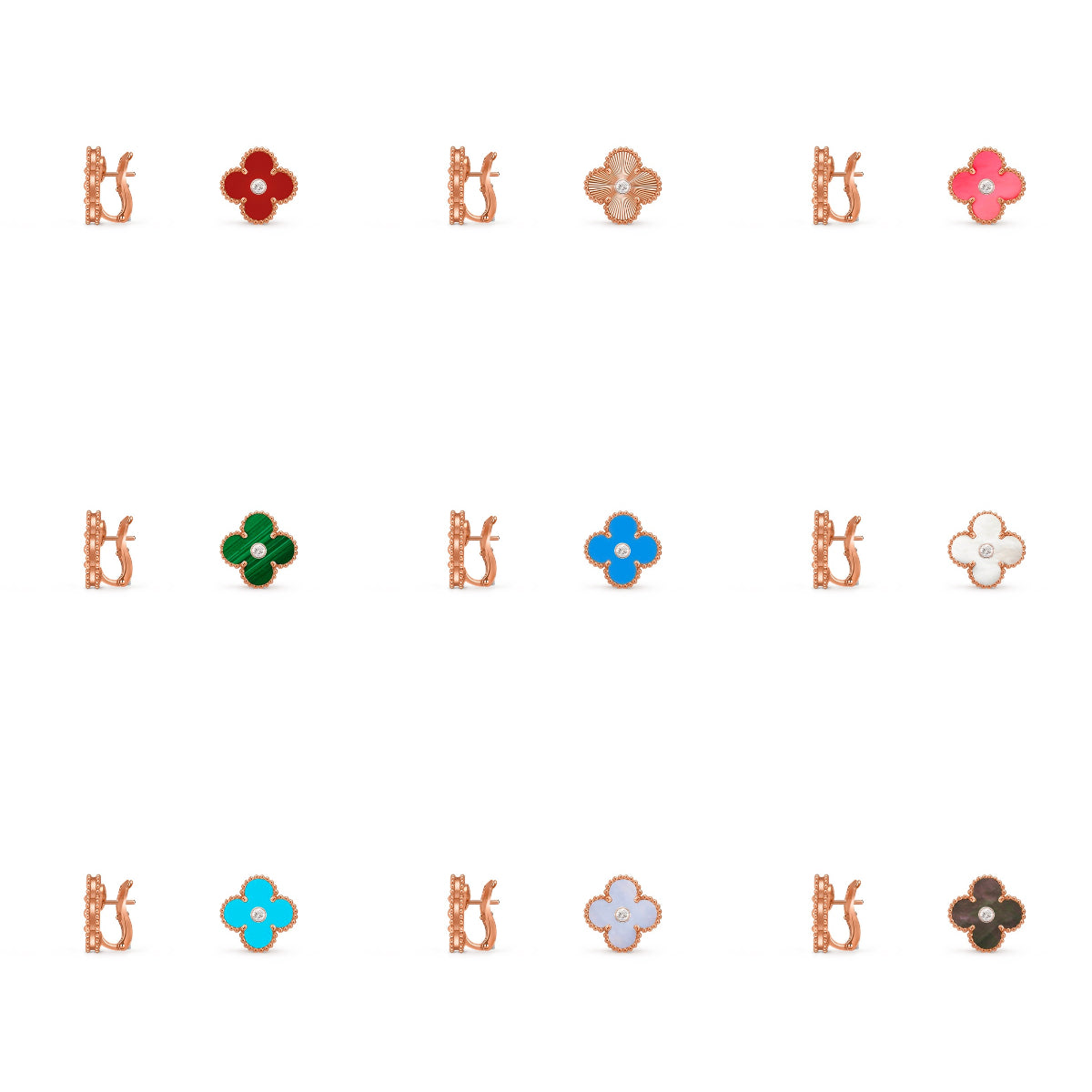 [Royal]CLOVER 15MM MOP DIAMOND EARRINGS COLLECTION