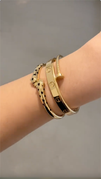 [Royal] Panthère & LOVE  & JUSTE  Diamond Bracelet Stack Set
