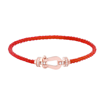 [Royal Jewellery]FORCE 10 HALF DIAMOND PINK GOLD RED CORDERI LARGE AND MEDIUM MODEL