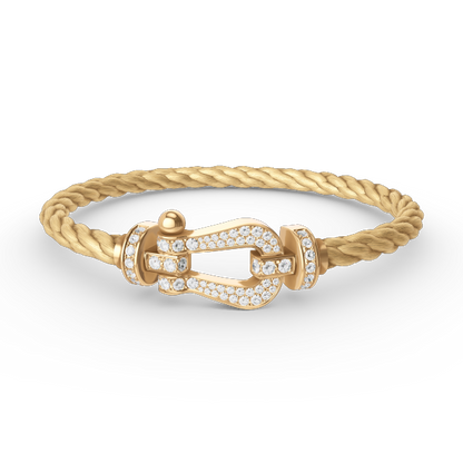[Royal Jewellery]FORCE LARGE HORSESHOE FULL DIAMOND BRACELET GOLD