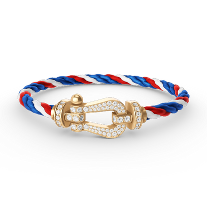 [Royal Jewellery]FORCE LARGE HORSESHOE FULL DIAMOND BRACELET GOLD