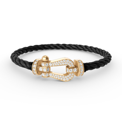 [Royal Jewellery]FORCE LARGE HORSESHOE FULL DIAMOND BRACELET GOLD