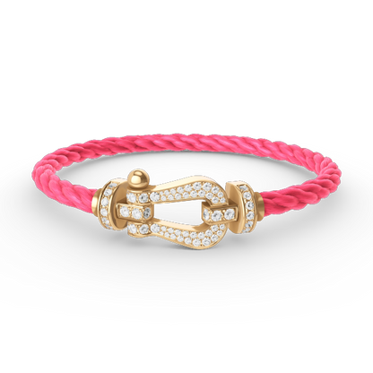 [Royal Jewellery]FORCE LARGE HORSESHOE FULL DIAMOND BRACELET GOLD
