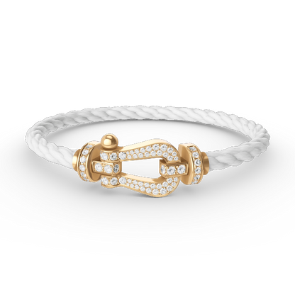 [Royal Jewellery]FORCE LARGE HORSESHOE FULL DIAMOND BRACELET GOLD