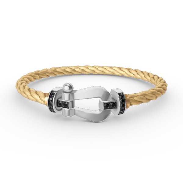 [Royal Jewellery]FORCE LARGE HORSESHOE BLACK DIAMOND BRACELET SILVER