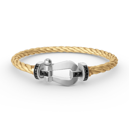 [Royal Jewellery]FORCE LARGE HORSESHOE BLACK DIAMOND BRACELET SILVER