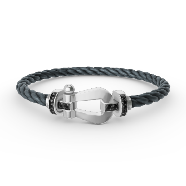 [Royal Jewellery]FORCE LARGE HORSESHOE BLACK DIAMOND BRACELET SILVER
