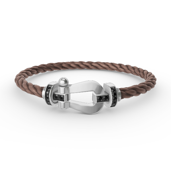 [Royal Jewellery]FORCE LARGE HORSESHOE BLACK DIAMOND BRACELET SILVER