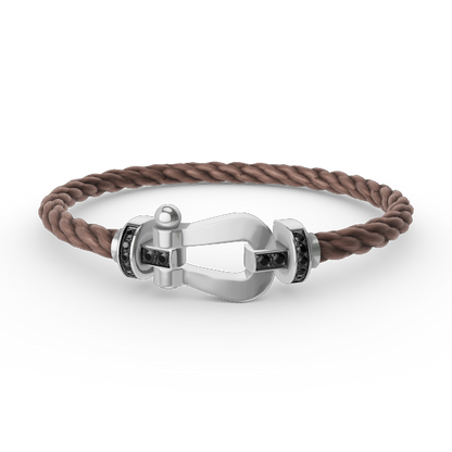 [Royal Jewellery]FORCE LARGE HORSESHOE BLACK DIAMOND BRACELET SILVER