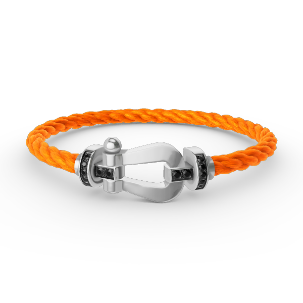 [Royal Jewellery]FORCE LARGE HORSESHOE BLACK DIAMOND BRACELET SILVER