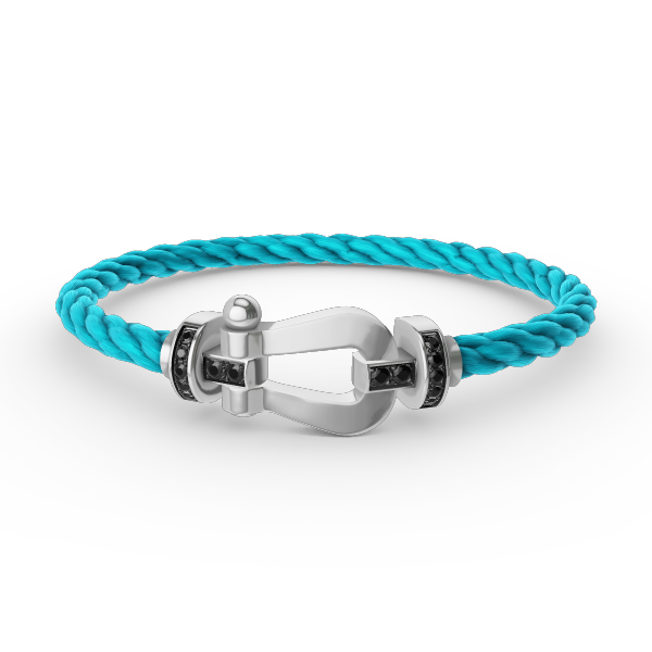 [Royal Jewellery]FORCE LARGE HORSESHOE BLACK DIAMOND BRACELET SILVER